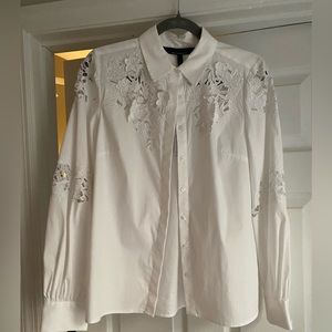 White embroidered poplin shirt - 4